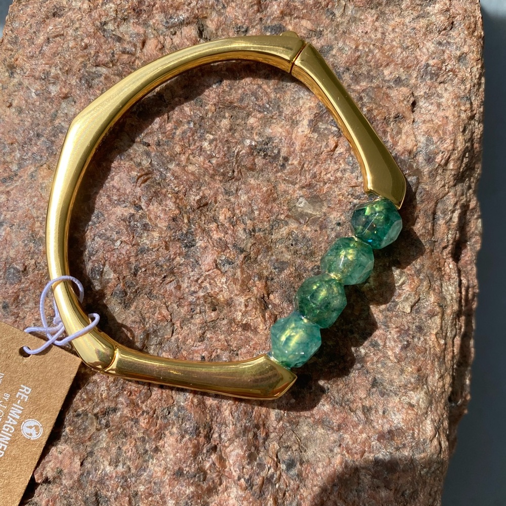 Hilaria stone gold bangle from J. Crew w/semi-precious stones. NWT